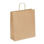 50 Sacs cadeau kraft - poignées torsadées - 35 cm x 13 cm x 40 cm - brun