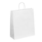 50 Sacs cadeau kraft - poignées torsadées - 35 cm x 13 cm x 40 cm - blanc