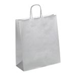 50 Sacs cadeau kraft - poignées torsadées - 35 cm x 13 cm x 40 cm - argent