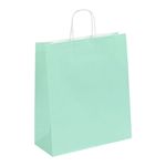 50 Sacs cadeau kraft - poignées torsadées - 35 cm x 13 cm x 40 cm - vert pastel