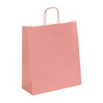 50 Sacs cadeau kraft - poignées torsadées - 35 cm x 13 cm x 40 cm - rose poudré