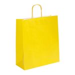 50 Sacs cadeau kraft - poignées torsadées - 35 cm x 13 cm x 40 cm - jaune citron