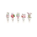 Blister de 5 mini pinces Lapin Back2fun