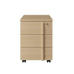 Caisson mobile ITALIC - 3 tiroirs - Corps blanc - Dessus et tiroirs imitation Chêne