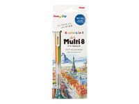 Pentel Arts Multi 8 - Porte-mine 8 couleurs - graphite - HB - couleurs assorties - 2 mm - rétractable