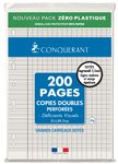 Conquérant - Copies Doubles pour déficients visuels - 200 pages - A4 - Grands Carreaux (Seyès 2,5mm)