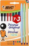 BIC – 10 stylos bille Cristal Original & Pastel – Pointe 1 mm