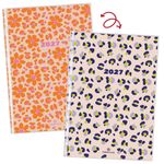 Agenda Capri - 1 semaine sur 2 pages - 17 x 24,5 cm - léopard - Oberthur