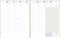Recharge agenda spiralé - 1 semaine sur 2 pages - 21 x 27 cm - grille contemporaine - Oberthur