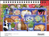 Calendrier chevalets mensuel 18X13,5cm CHAT - 12 mois Aquarupella