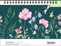 Calendrier chevalets mensuel 18X13,5cm FLORAL - 12 mois Aquarupella