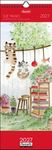 Calendrier long mensuel 16,5X41cm SUE MIANO - 12 mois Aquarupella