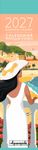 Calendrier marque-pages mensuel 4X16cm VACANCES RETRO ILLUSTRATIONS 