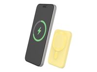 BIGBEN Connected - Batterie externe - Magsafe, Qi - 5000 mAh - 2 connecteurs de sortie (USB, USB-C) - jaune