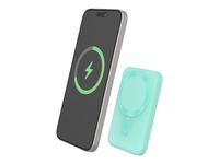 BIGBEN Connected - Batterie externe - Magsafe, Qi - 5000 mAh - 2 connecteurs de sortie (USB, USB-C) - vert