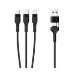 Mobility Lab - Câble 3 en 1 - USB A vers micro USB, USB C & Lightning - 50 cm - noir