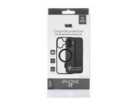 WE - Coque de protection pour Apple iPhone 17 - compatibilité avec MagSafe - transparent (arrière), contour noir