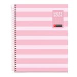 Miquelrius Notebook Between the lines - Cahier à spirale - A5 - 80 feuilles - petits carreaux (5x5 mm) - rose