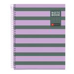 Miquelrius Notebook Between the lines - Cahier à spirale - A5 - 80 feuilles - petits carreaux (5x5 mm) - cendre