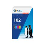 Cartouche compatible Epson EcoTank 102 - pack de 4 - noir, jaune, cyan, magenta - G&G 102 - noir, cyan, magenta, jaune - G&G