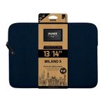Port Designs Milano II - Housse d'ordinateur portable 13"–14" - Velours côtelé - Bleu marine