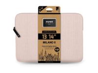 PORT Designs Milano II Eco - Housse d'ordinateur portable 13-14 pouces - Tissu velours côtelé - Rose Blush
