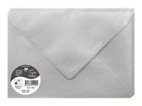 Clairefontaine Pollen - Enveloppe - International C5 (162 x 229 mm) - en pointe - côté ouvert - imprimable - argent - pack de 20
