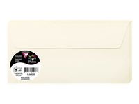 Clairefontaine Pollen - Enveloppe - International DL (110 x 220 mm) - portefeuille - côté ouvert - autocollant - imprimable - blanc naturel - pack de 20