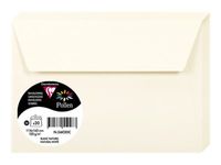 Clairefontaine Pollen - Enveloppe - International C6 (114 x 162 mm) - portefeuille - côté ouvert - autocollant - imprimable - blanc naturel - pack de 20