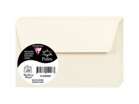 Clairefontaine Pollen - Enveloppe - 90 x 140 mm - portefeuille - côté ouvert - autocollant - imprimable - blanc naturel - pack de 20