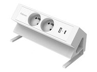 Fellowes Power Desk 2 - Coupe-circuit (montable sur pince) - connecteurs de sortie : 4 (2 x Type E, USB type A, USB-C) - 2 m cordon - blanc