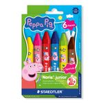 STAEDTLER - Noris® junior – Pack de 6 craies à la cire Peppa Pig