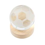 Lampe Boule de Cristal LED - Motif Foot - Lumière RGB à Couleurs Changeantes - 8 x 8 x 9 cm