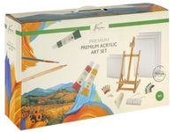 Kit peinture acrylique avec chevalet - 29 pièces - Set artistique