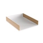 Corbeille Courrier - Blanc Bambou - 32 x 25 x 6,3 cm