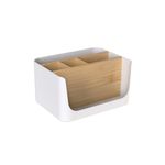 Organiseur de Bureau - Blanc Bambou - 17,8 x 13,1 x 9,4 cm