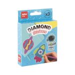 APLI Kids Magic Espace - Kit mosaïque diamant artisanal - Espace - 10,5 x 13,5 cm