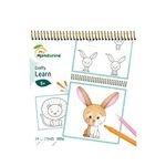 Kit artisanal : My Mandarine Graffy Learn - Carnet de dessin 24 feuilles - 20 x 25,5 cm - Bébés animaux