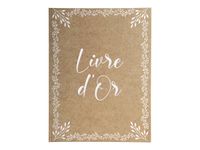 Exacompta Livre D'or - Livre d'or de mariage - relié - 220 x 270 mm - 100 pages - papier blanc - uni - couverture en kraft