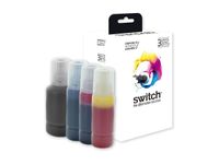 Recharge d'encre compatible Canon GI-50/GI-51 - pack de 4 - noir, cyan, magenta, jaune - Switch