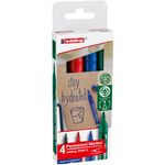 edding - Set de 4 Marqueurs permanents en Aluminium recyclé e-2000C Assortis - Pointe Ogive 1,5-3 mm