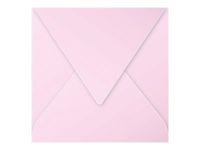 Pollen - Enveloppe - commercial - 165 x 165 mm - en pointe - côté ouvert - imprimable - rose dragée - pack de 20