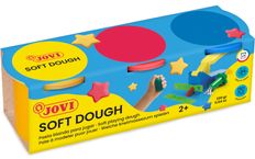 JOVI BLANDIVER - 3 pots de pâte à modeler - 110 g - jaune, bleu clair, rouge rojo