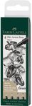 Faber-Castell Pitt Artist - Pack de 4 feutres à l'encre de Chine - noir