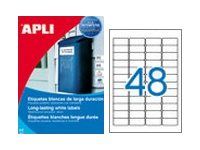 Apli Agipa - 960 Etiquettes adhésives polyester blanches - 45,7 x 21,2 mm - pour imprimantes laser - résistantes à l'humidité