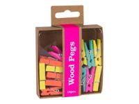 Apli Fluor Collection - 15 Pinces en bois - couleurs assorties