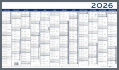 Calendrier LECAS - 2 Couleurs -  65x43 - 1 année sur 2 faces 