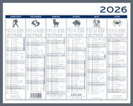 Calendrier LECAS - 2 Couleurs-  42x32 - 1 année sur 2 faces 