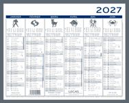 Calendrier LECAS - 2 Couleurs-  42x32 - 1 année sur 2 faces