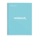 Notebook Emotions, Couverture rigide, A4, quadrillage 5x5 mm, 80 feuilles de 1 couleur, Miquelrius, Bleu Ciel.